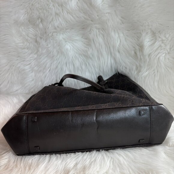 Gucci Monogram Tote Bag Dark Brown - Picture 8 of 13